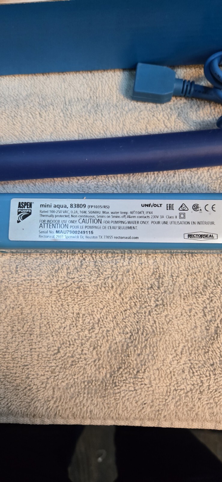 Aspen mini aqua condensate removal pump New Open Box