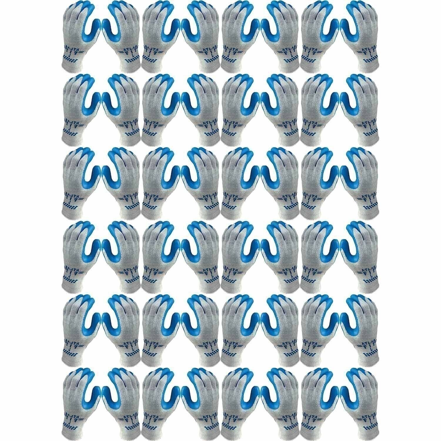 ATLAS Fit 300 Showa Latex Palm-Dipped Blue Medium Rubber Work Gloves, 24-Pairs