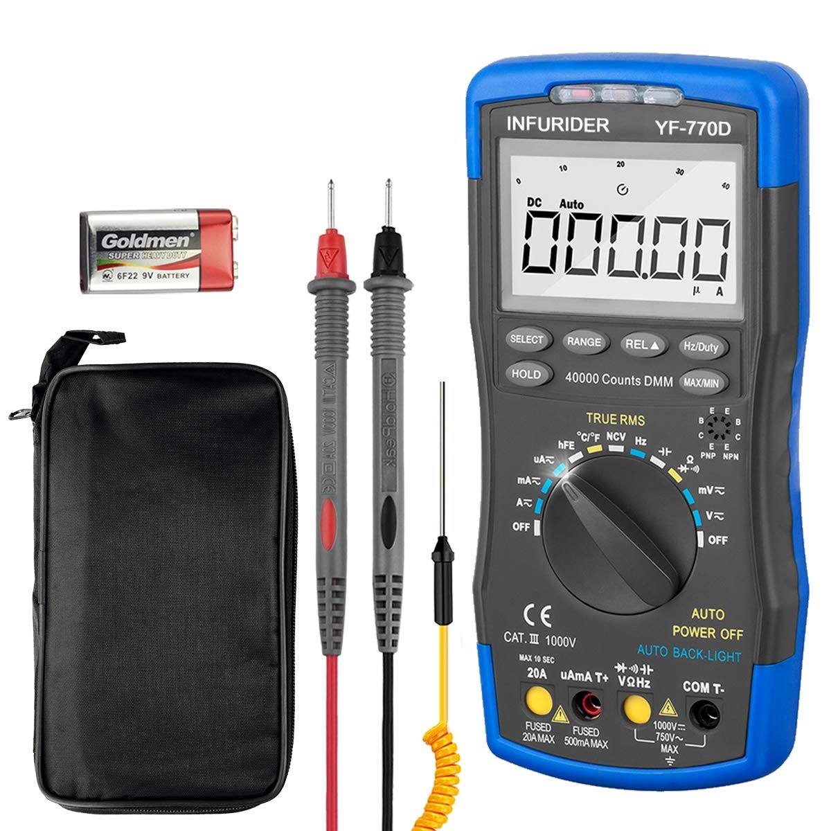 Digital Multimeter, YF770D Auto Ranging 40000 Counts Voltage Tester Current Meter…