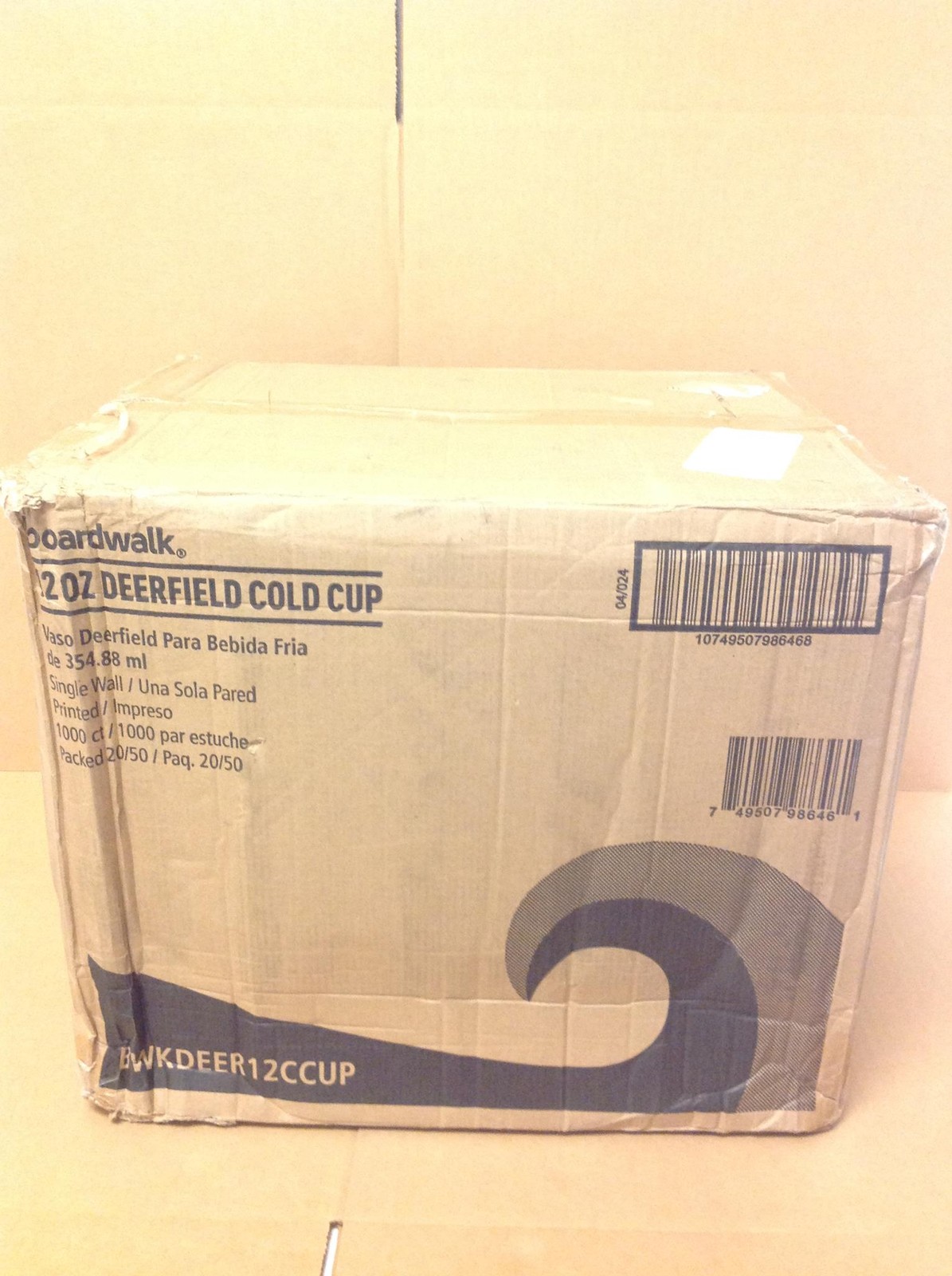 NEW Boardwalk BWKDEER12CCUP 12oz Deerfield Printed Paper Cold Cup, 1000/Box, QTY