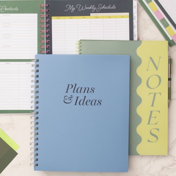 Parent Weekly/Monthly Planner Wirebound 8.5"x11" Blue Plans