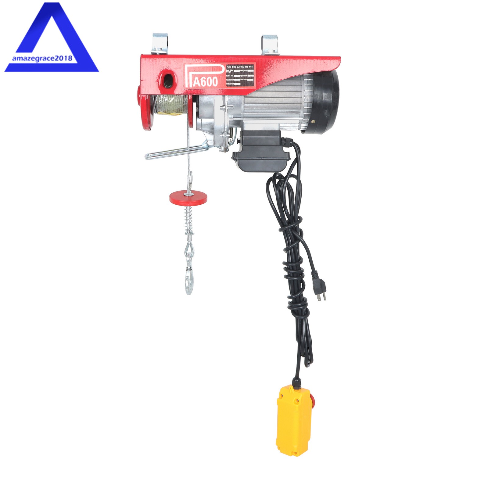 1320lbs Electric Winch 110V 1150W Mini Electric Hoist 14ft Wired Remote Control