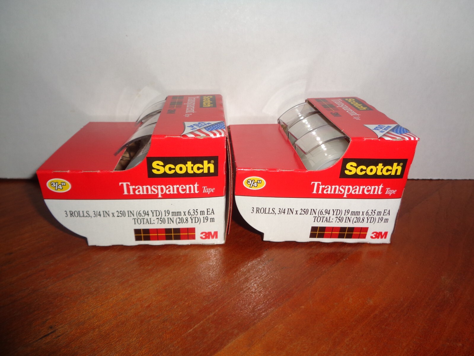 2-3 Ct Packs Scotch Transparent Tape Easy Cut Dispenser Clear 3/4″x250″ 6 Total