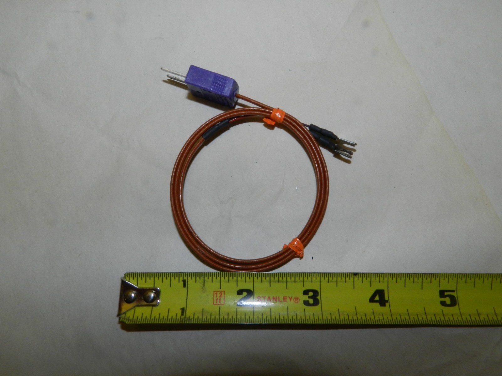 Omega TEC-E2-18 Thermocouple Extension Cable E-Type W/Mini Connector & Spade Lug