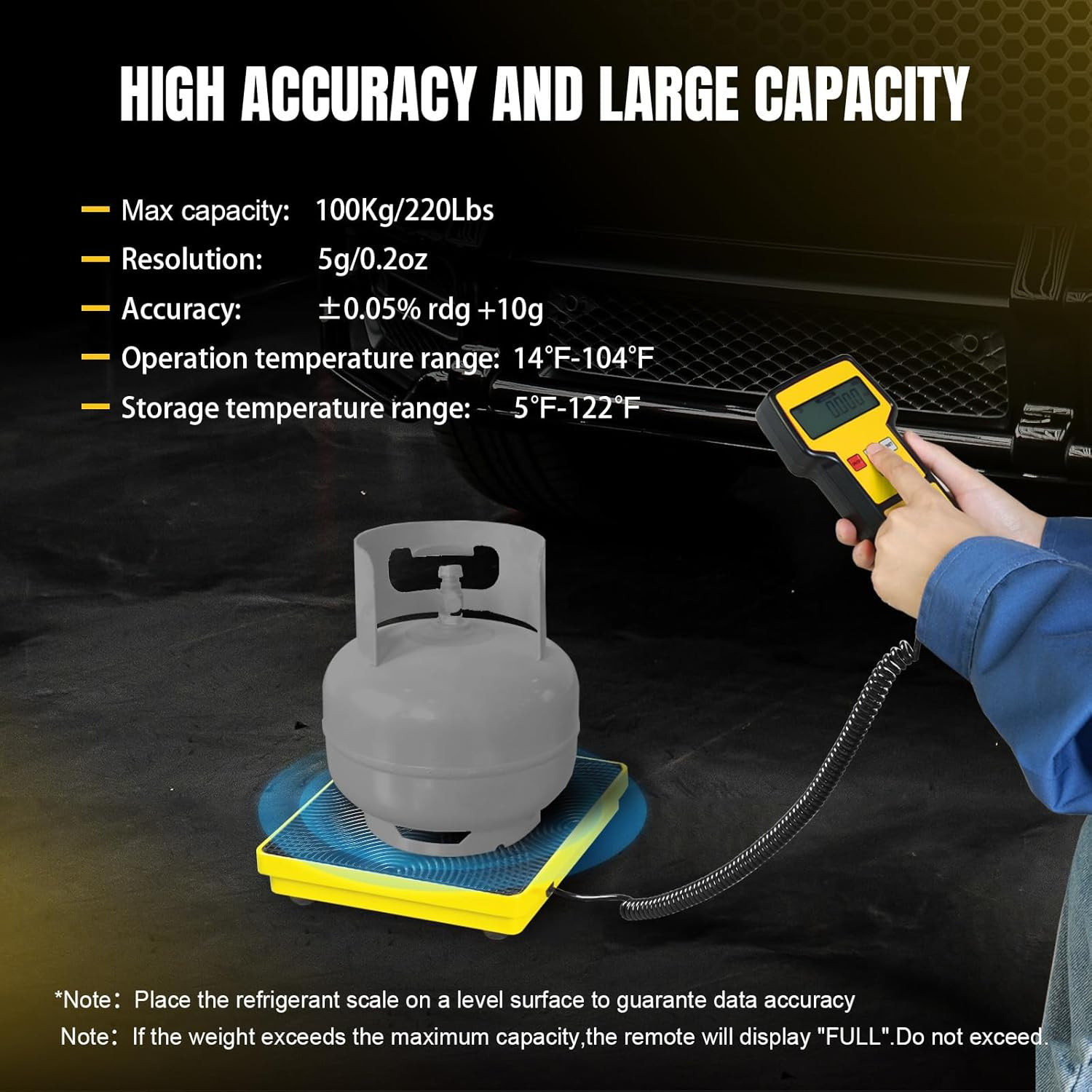 220 LBS HVAC Freon Scale High Precision Charging Refrigerant Scale Weight Scale