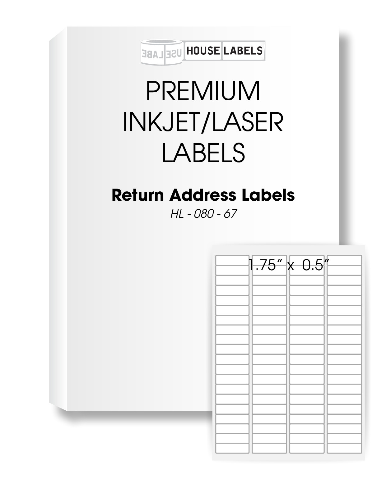 4000 Labels – 50 sheets 80 UP 1 3/4″x 1/2″ Blank White Return Address Labels