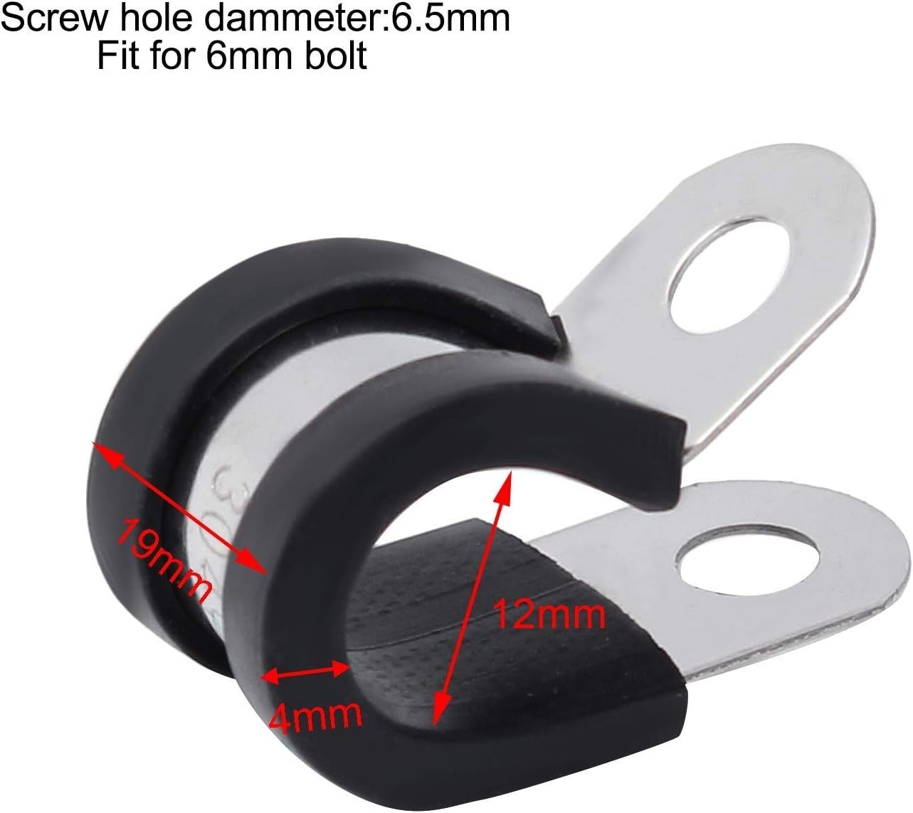 20Pcs 1/2 Inch Stainless Steel Cable Clamps, Rubber Cushioned Insulated Pipe Cla