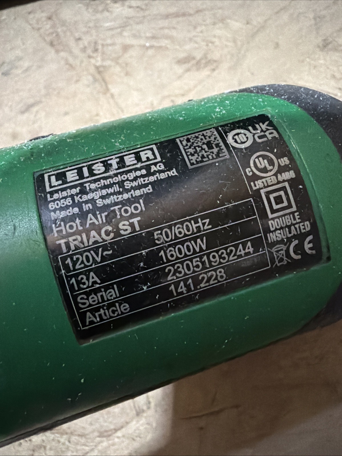 Leister Triac ST 141.228 Plastic Welder with Nozzle & Carrying Case