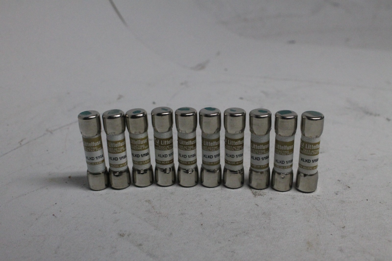 Lot of 10 Littelfuse KLKD-1/10 KLKD 1/10A 0.1A 600V Fast-Acting Fuse