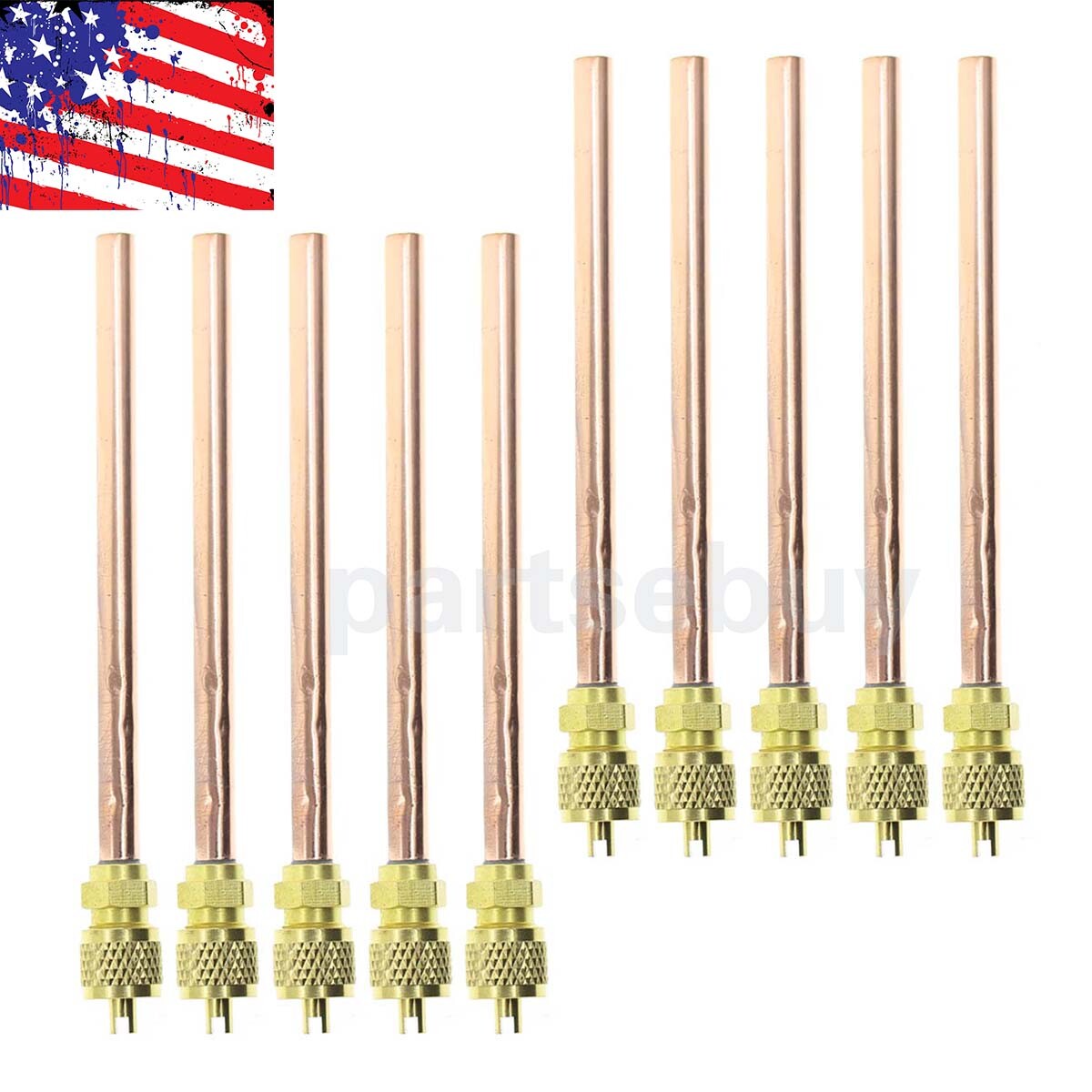 10x Service/Access Valve 1/4″ SAE *1/4″ OD *4.65″ Stem Core AC Refrigeration Kit