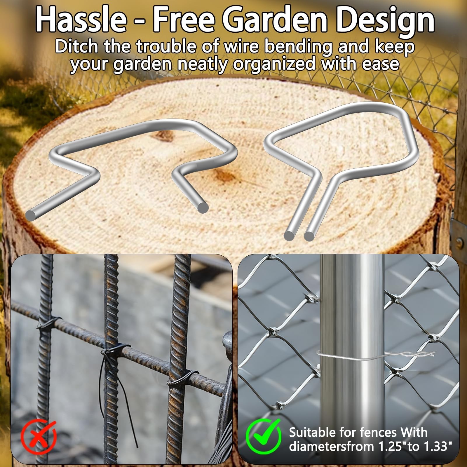 200 Heavy-Duty T-Post Fence Clips + Free Drill Chuck Tool, 11-Gauge Galvanized S