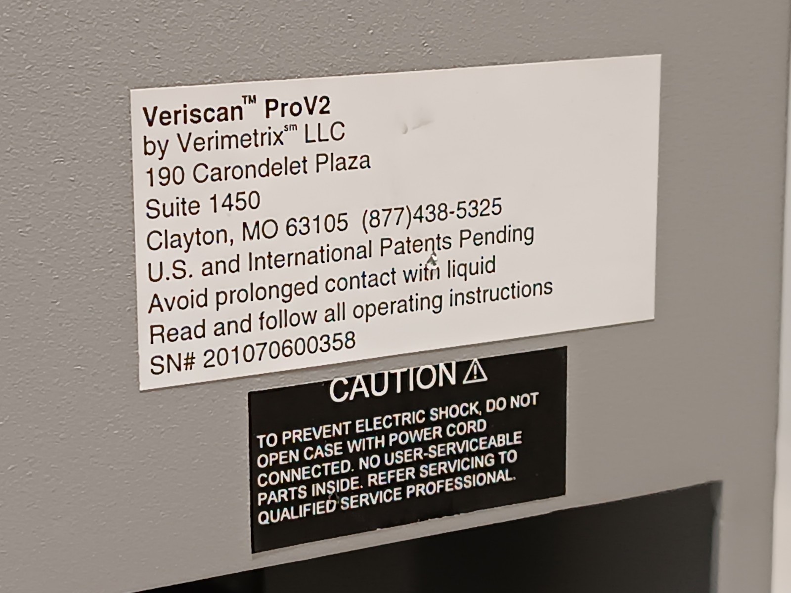 Verimetrix Veriscan Pro V2 leak tester bench unit, powers on, as shown pics