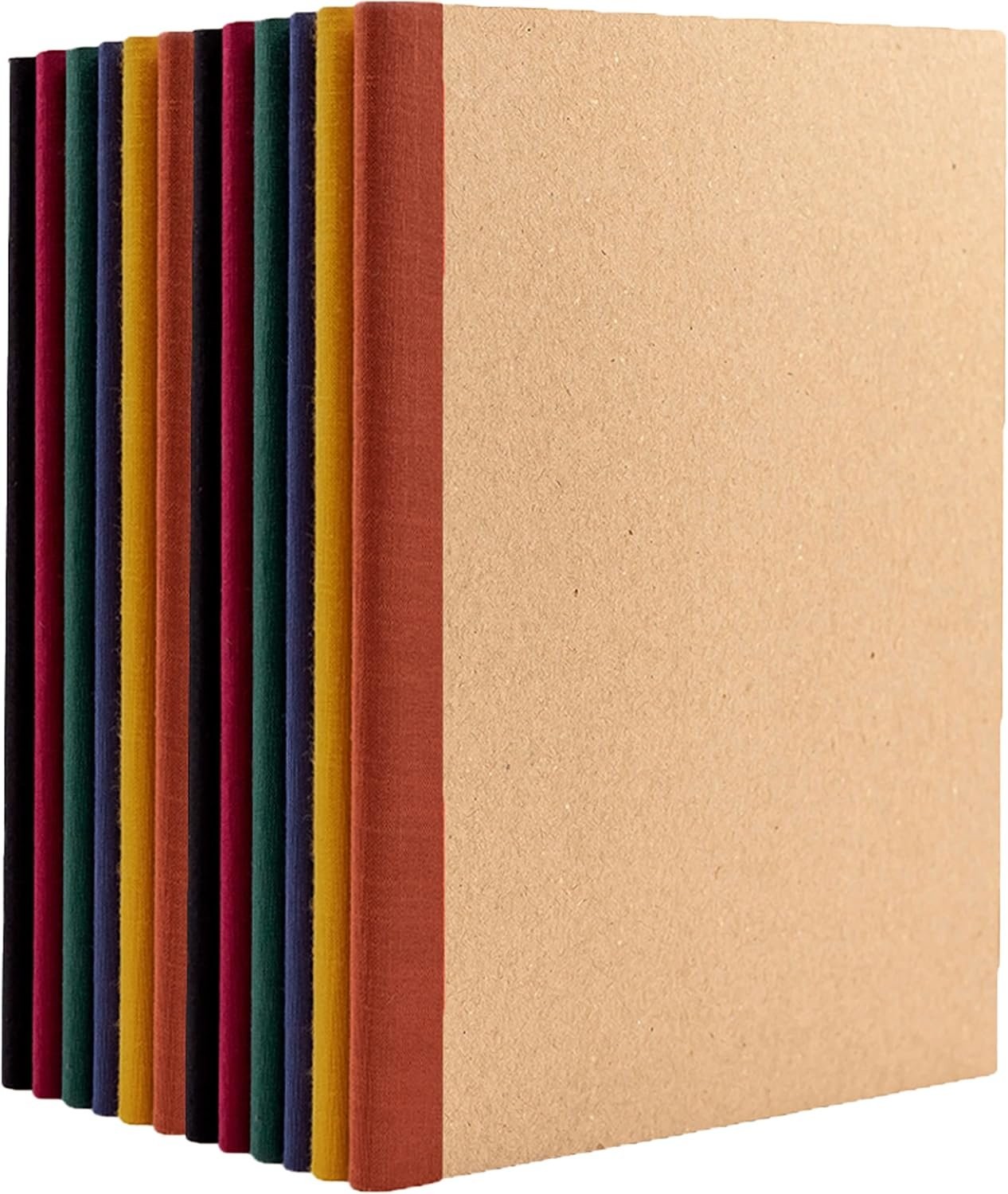 12-Pack Composition Notebook Journals, 120 Pages, Kraft Cover with Jewel Tone Sp