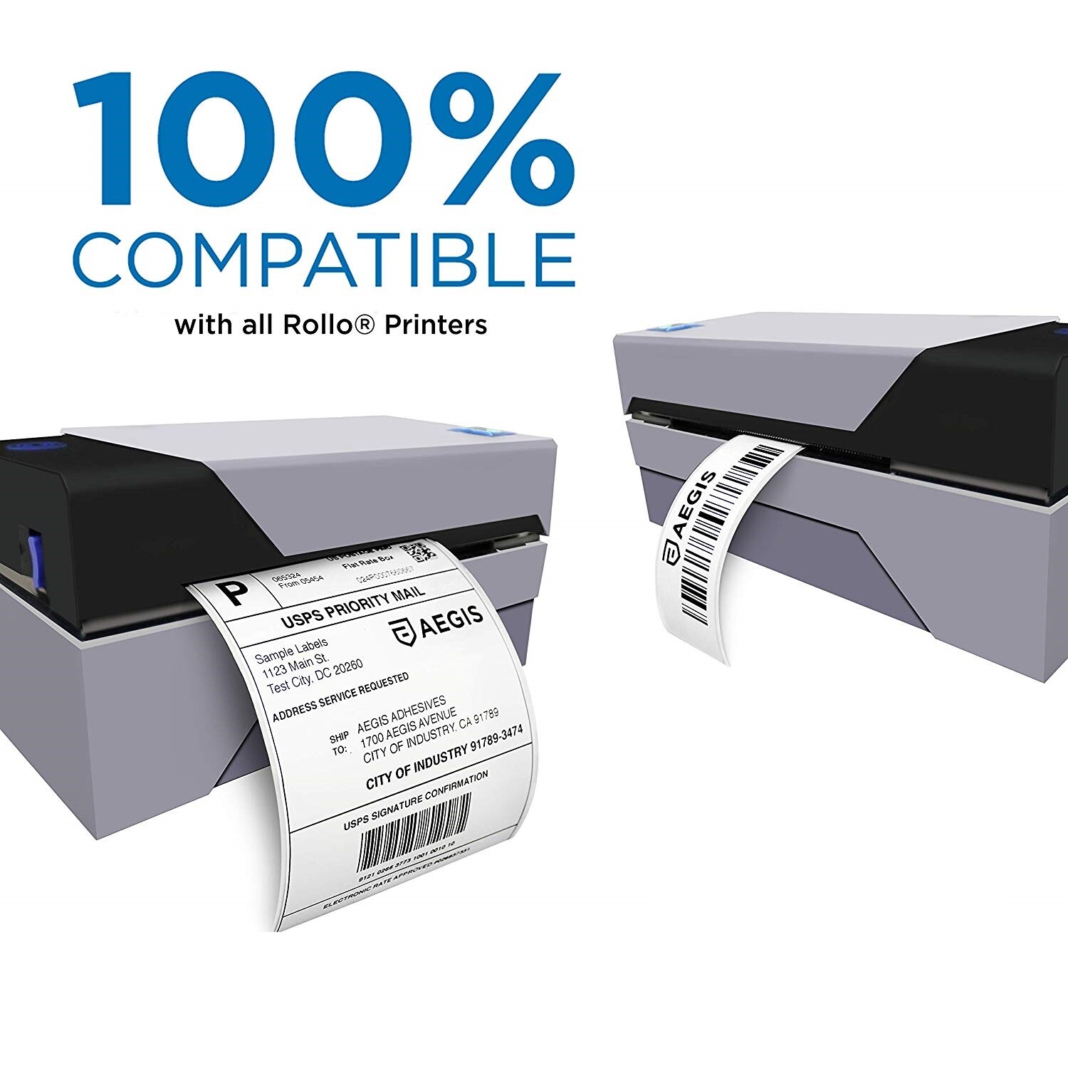 6 Rolls 750 Labels Per Roll 3″x2″ Direct Thermal Labels for Zebra Rollo Printers