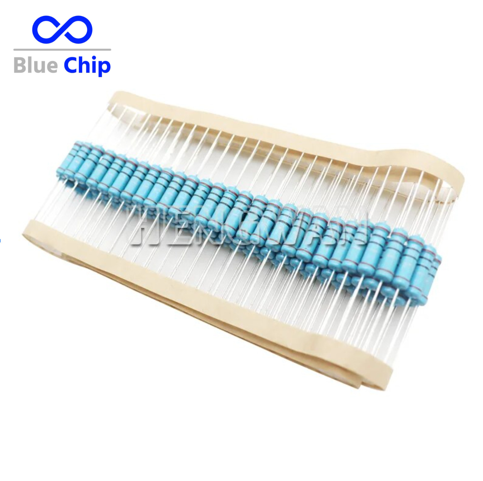20pcs 2W Resistors Metal Film 1% 1 ohm to 1M ohm 163 values available