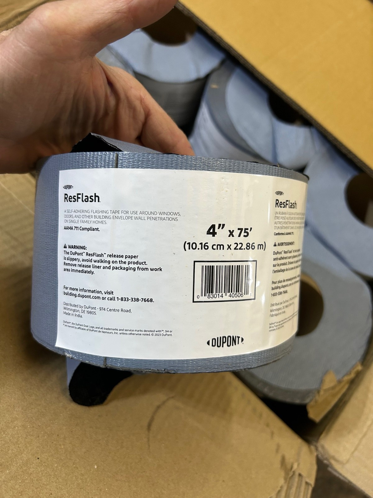 DuPont Res Flash 4″ x 75′ Butyl Flashing Tape Windows Doors Home HVAC resflash