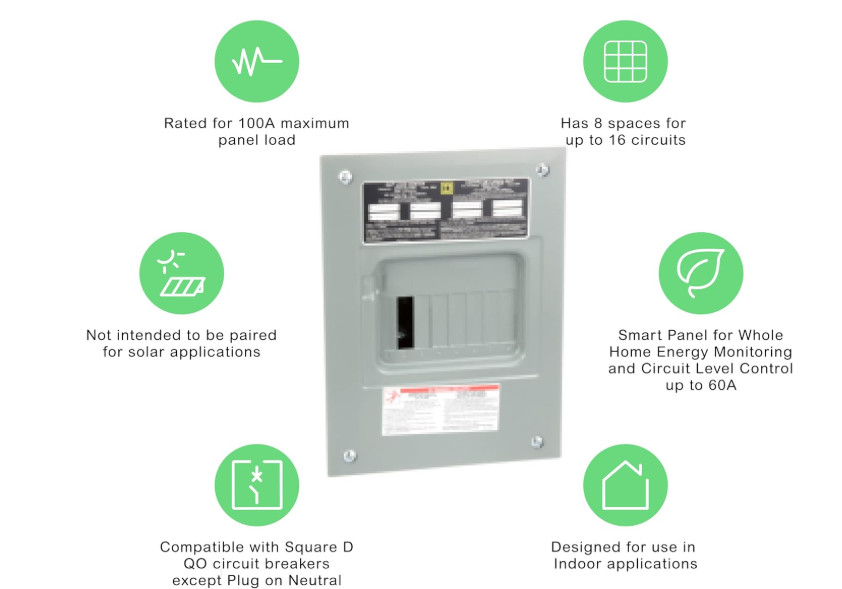 NEW UNUSED SQUARE D QO LOAD CENTER QO8-16L100S 100A 8 Spaces 16 Circuits