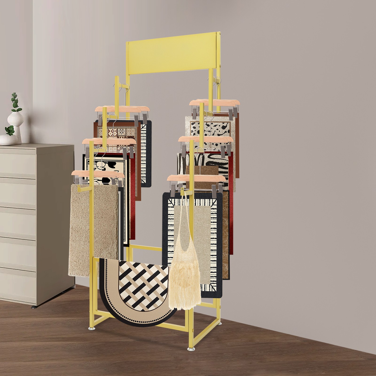 Carpet Display Rack, Floor Standing Carpet Display Stand Organizer Holder