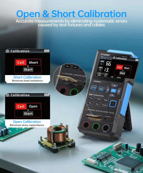 LC1020E 100kHz LCR Meter, ESR/Q/D Tester with 2.8″ Color Display