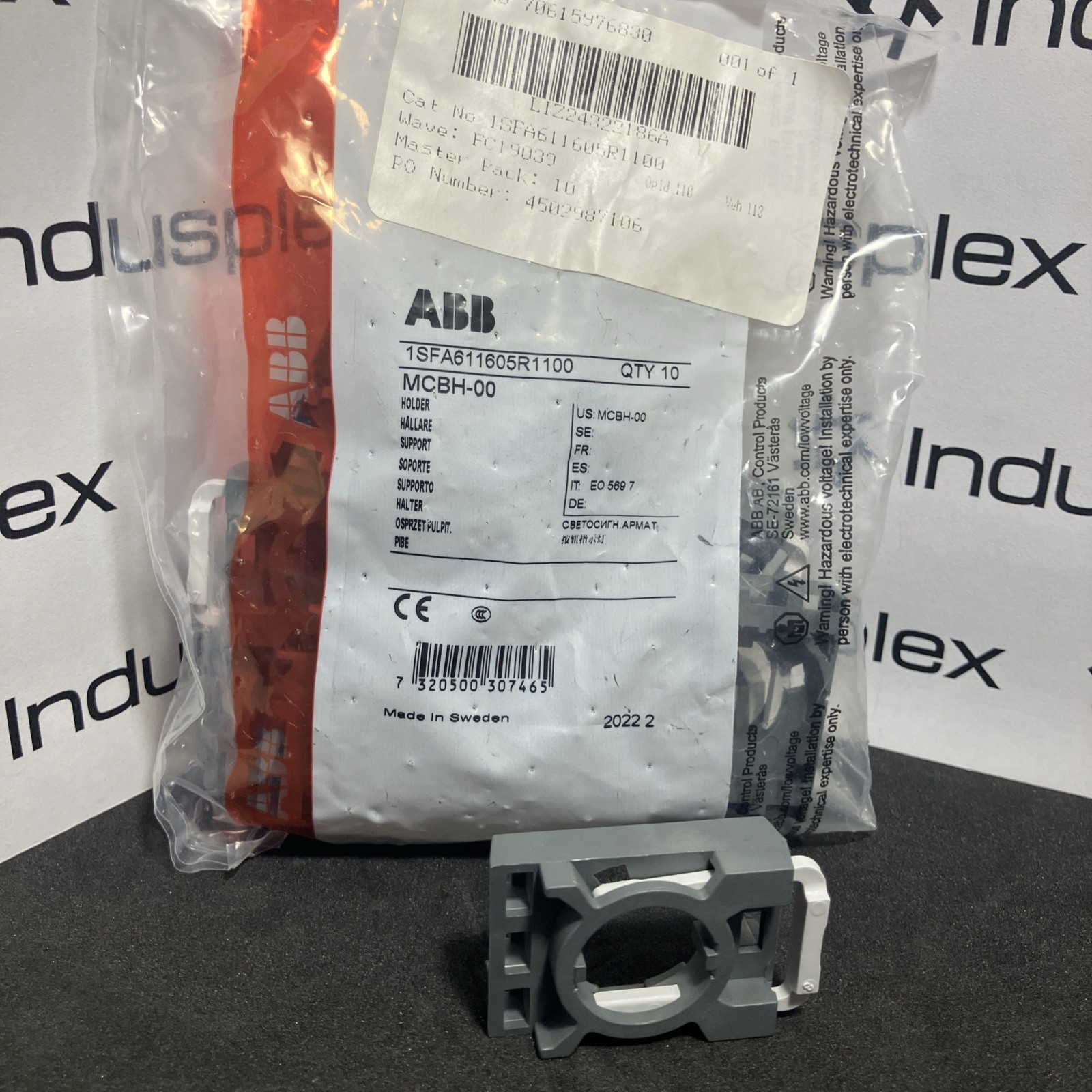 NEW ABB MCBH-00 Contact Block Holder, Front Mount, 1SFA611605R1100 Bag of QTY 10