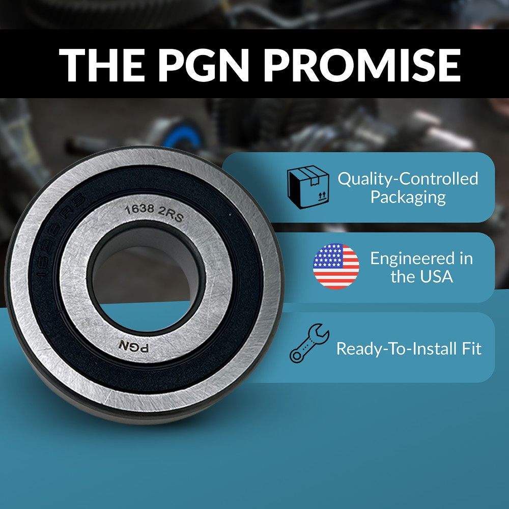 PGN (2 Pack) 1638-2RS Bearing – Lubricated Chrome Steel Sealed Ball Bearing