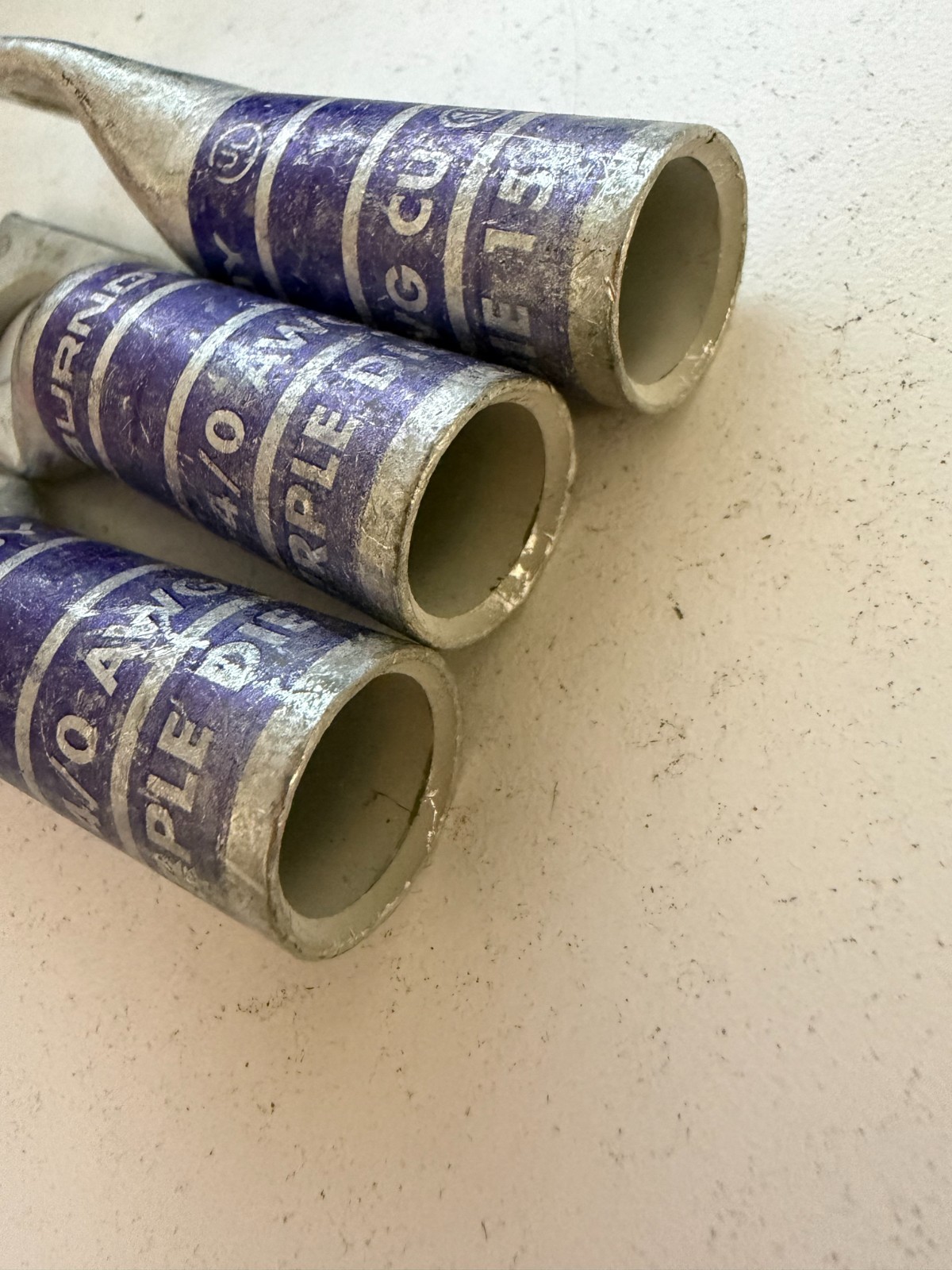 3 Pack Burndy Purple Die 15 N200 4/0 AWG Copper Compression Lugs