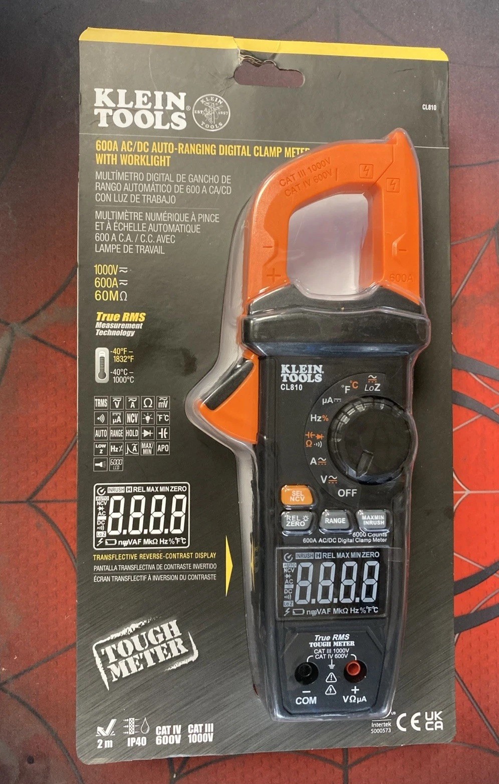 Klein Tools CL810 600A Auto-Ranging Digital Clamp Meter w/ Worklight