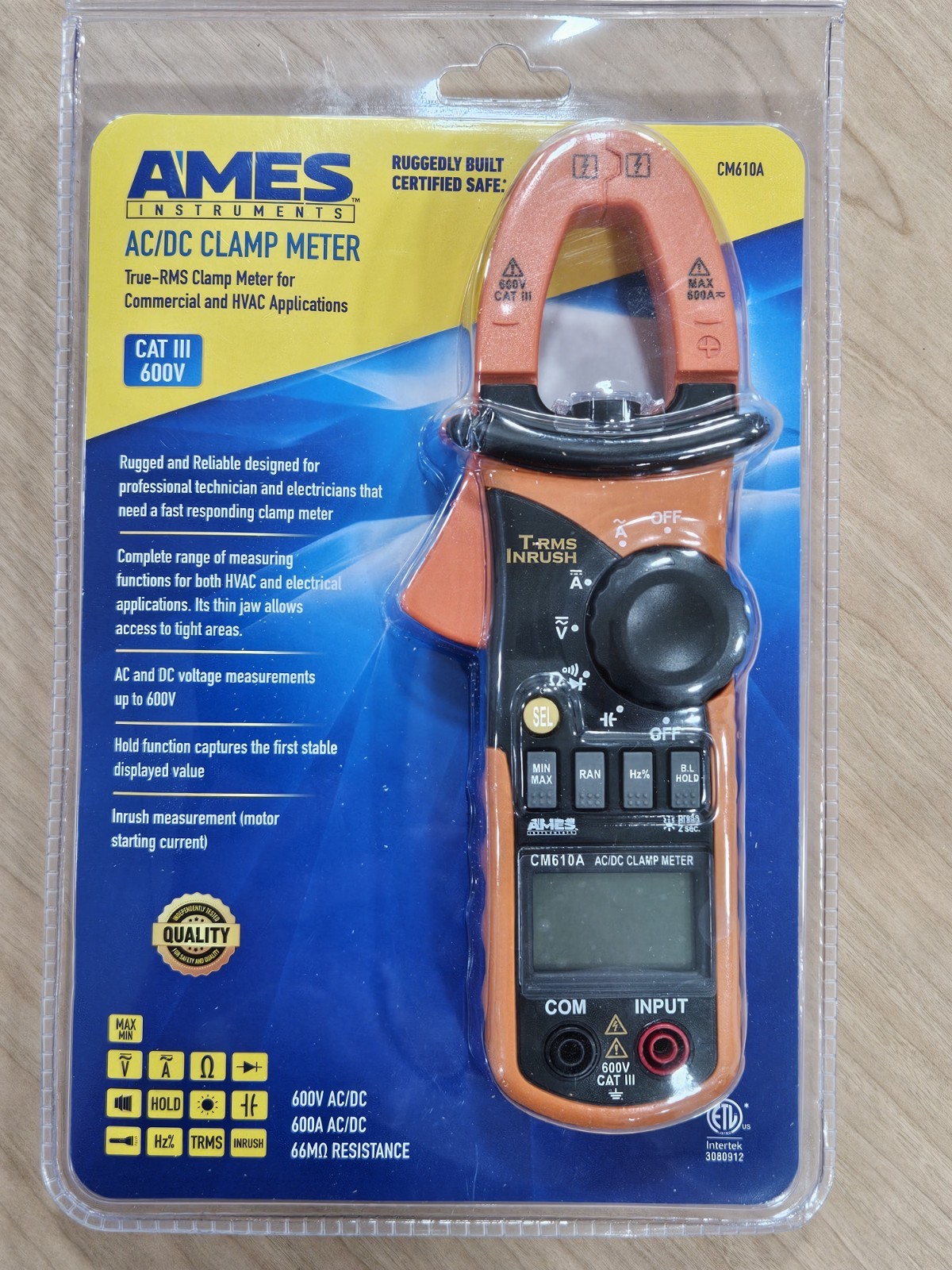 Ames Instruments CM610A 600A True-RMS AC/DC Clamp Meter 64015 NEW