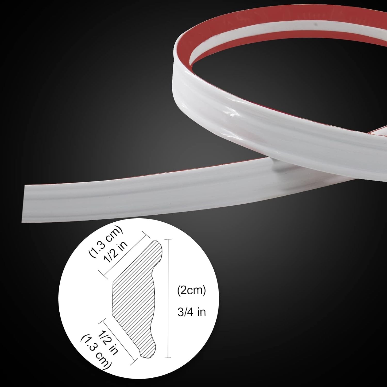 Durable Peel and Stick Trim Strip for Molding – 3/4″ x 16 Ft, Ideal for Any Room