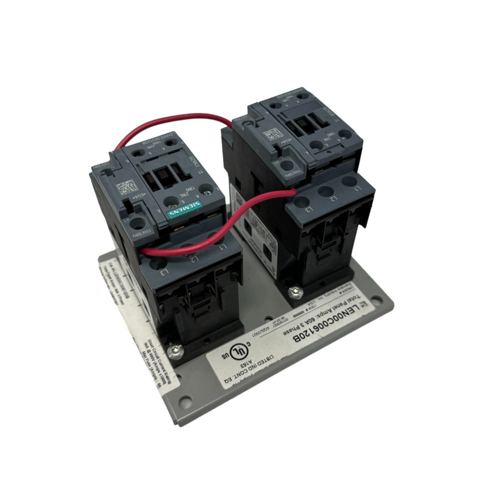 Siemens LEN00C006120B Lighting Contactor 6 Poles 60A 3 Phase 600V Germany