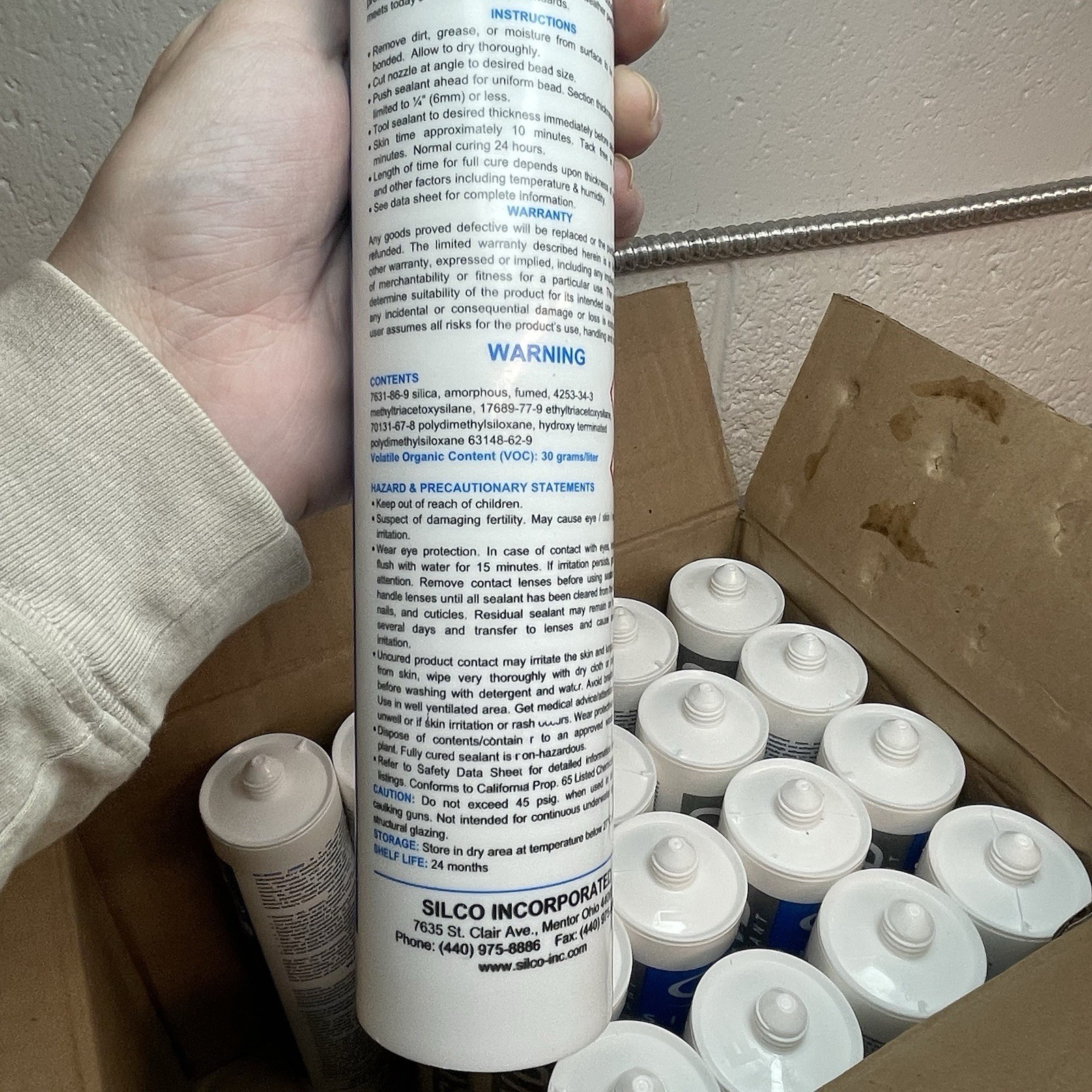 PACK OF 6 RTV 4500 Silicone Sealant Adhesive White 10.3oz – Sil-bond