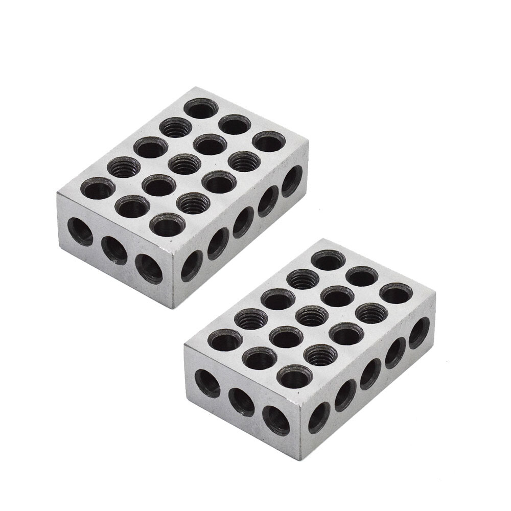 1 Pair 2-4-6 Blocks 23 Holes Matched Ultra Precision .0002″ Machinist 246 Jig