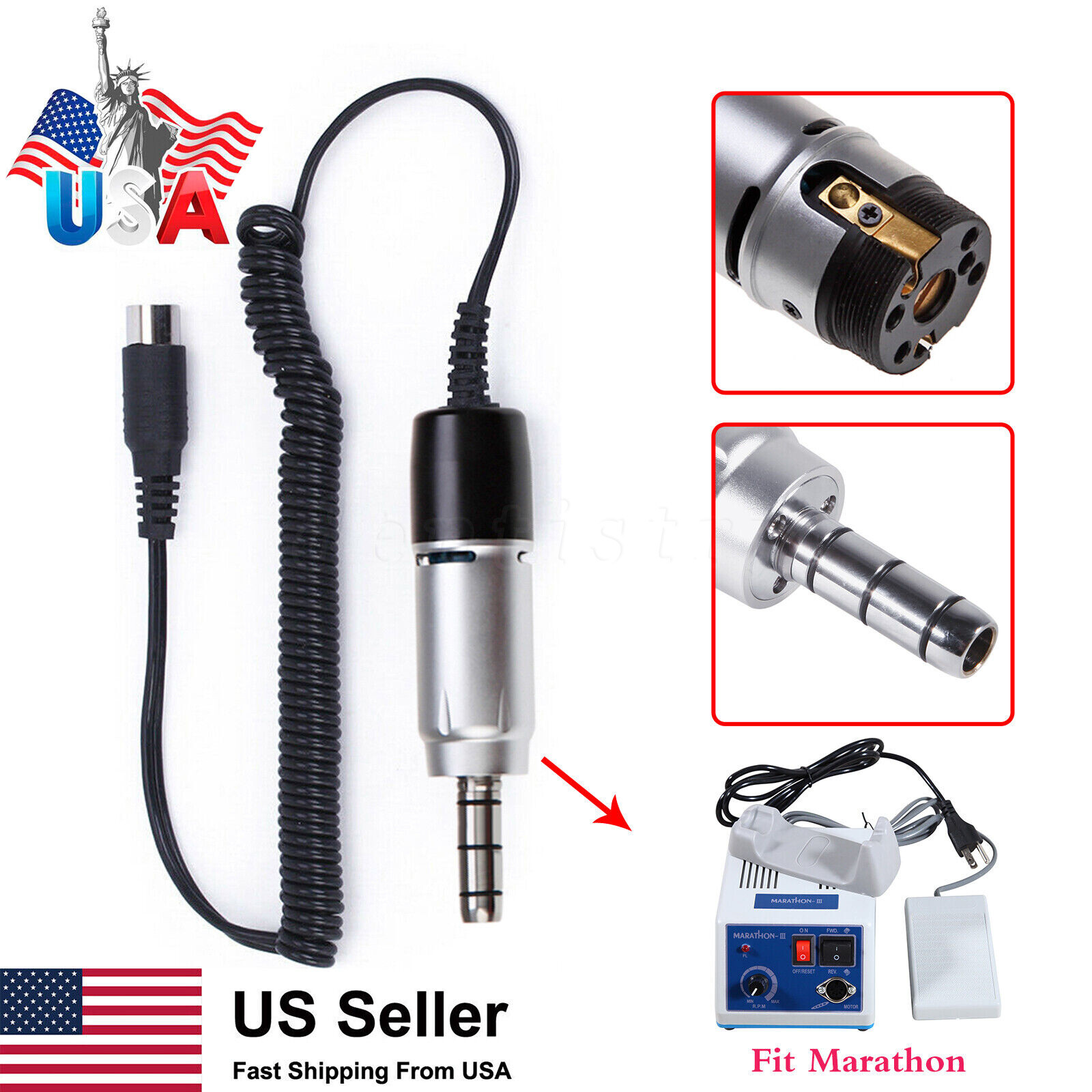 Dental Lab Micromotor Polishing E-Type Connector 35K RPM for Marathon