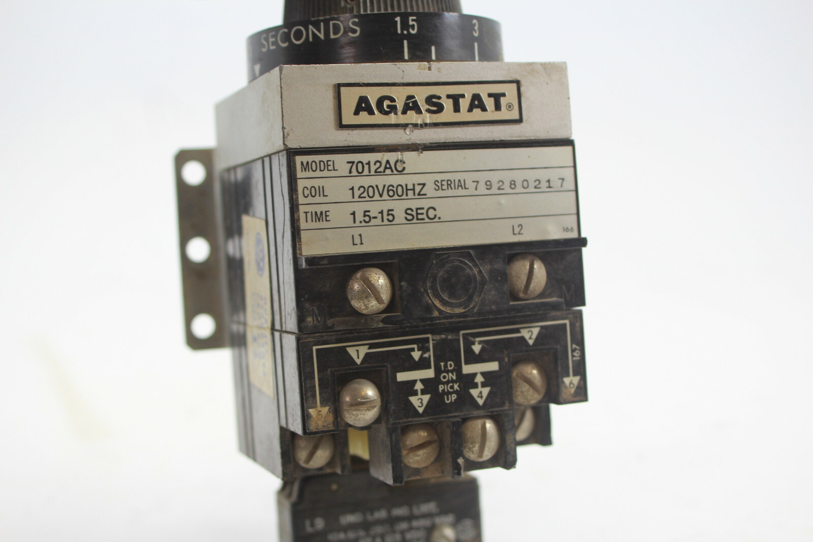Agastat 7012AC Timing Delay Relay 120V 1.5-15 Seconds Used