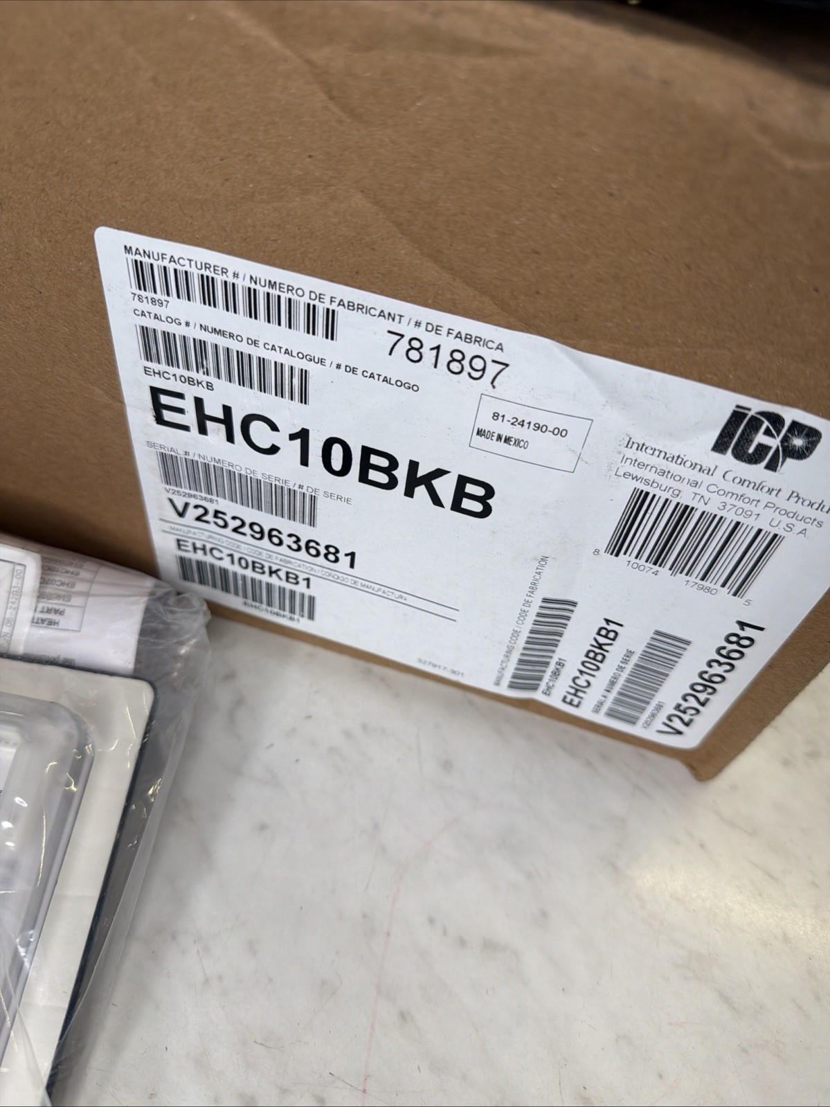 Carrier ICP EHC10BKB Air Handler Electric Heat Kit, 10KW, 230V, 1PH, w/ Breaker