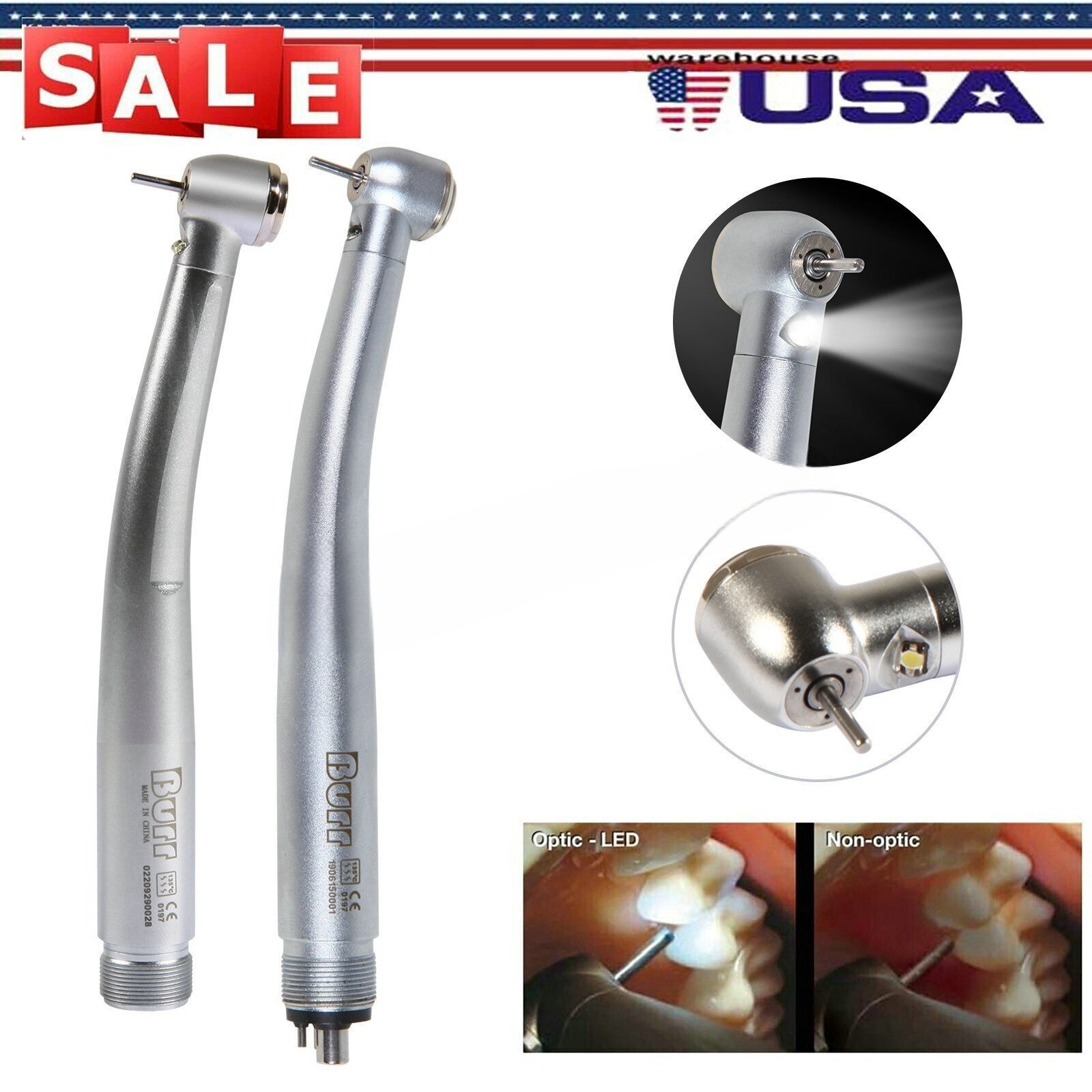 Dental Fiber Optic LED E-generator high speed handpiece 4HOLE/2HOLE NSK Style