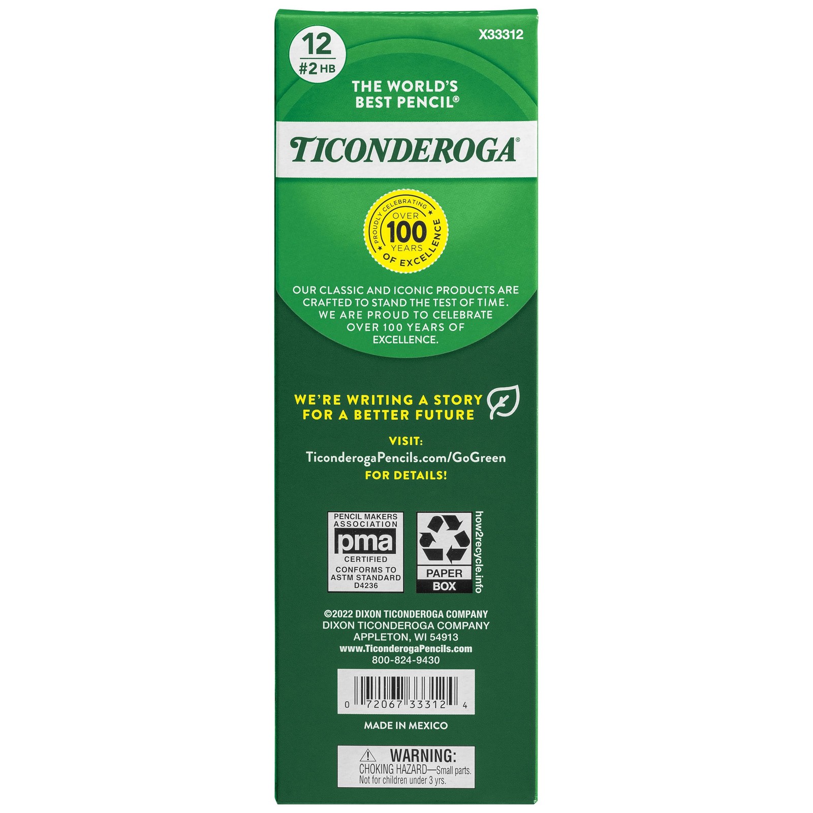 Ticonderoga My First Wood-Cased Pencils, Pre-Sharpened, 2 HB, Yellow, 12 Count