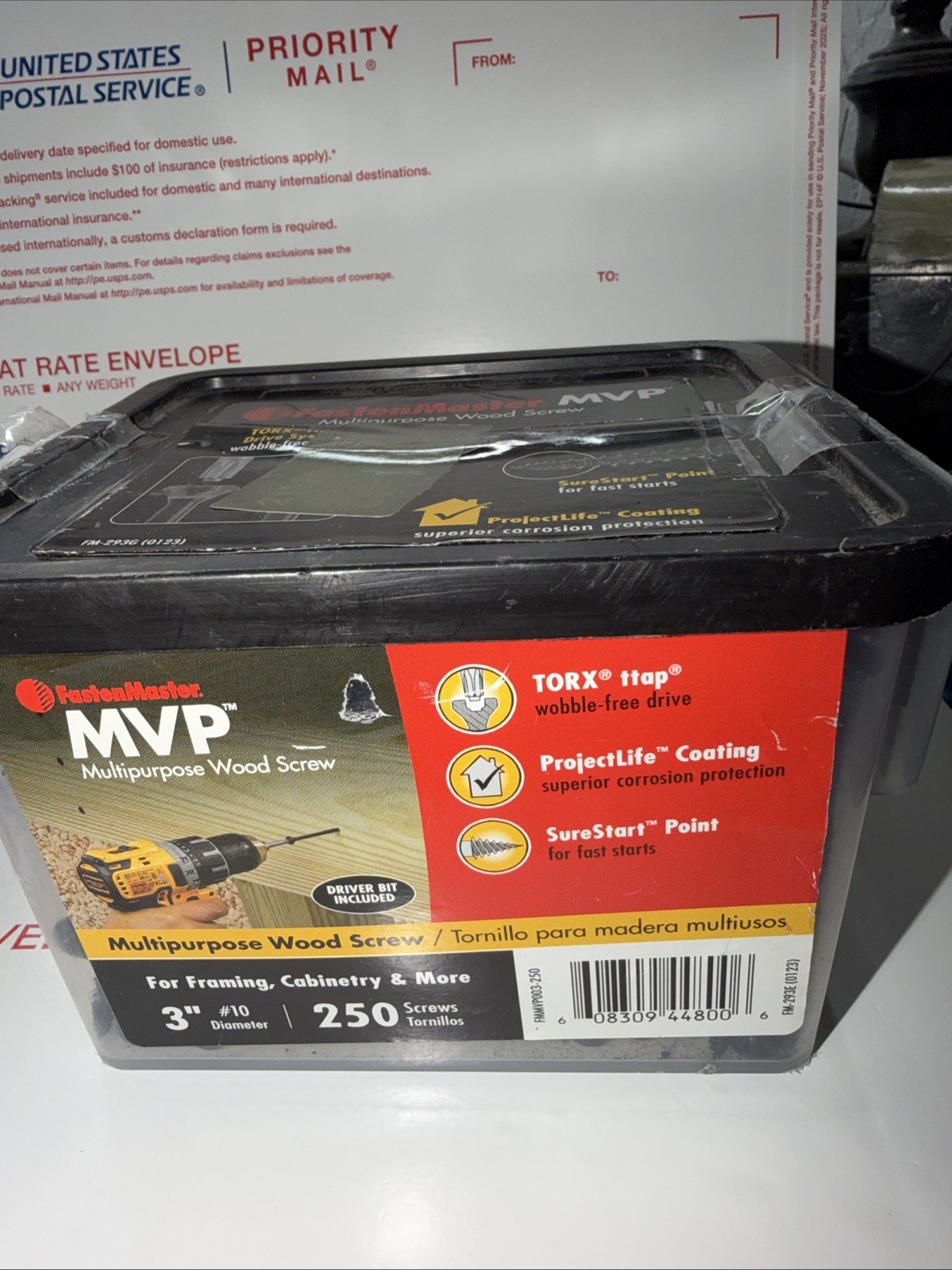 FastenMaster MVP 3” Multi-Purpose 250-Pack Wood Screws for Framing Cabinetry