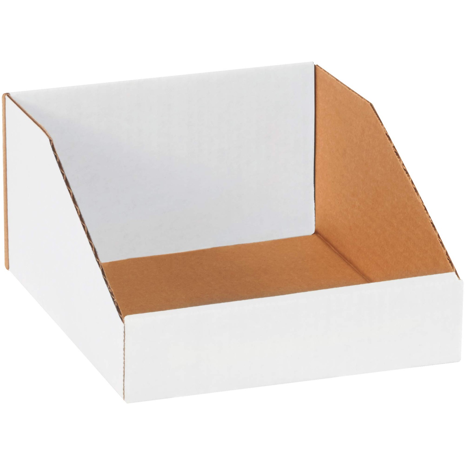 Caja Shipping Open Top Bin Boxes, 8″ x 9″ x 4-1/2″, Oyster White, White