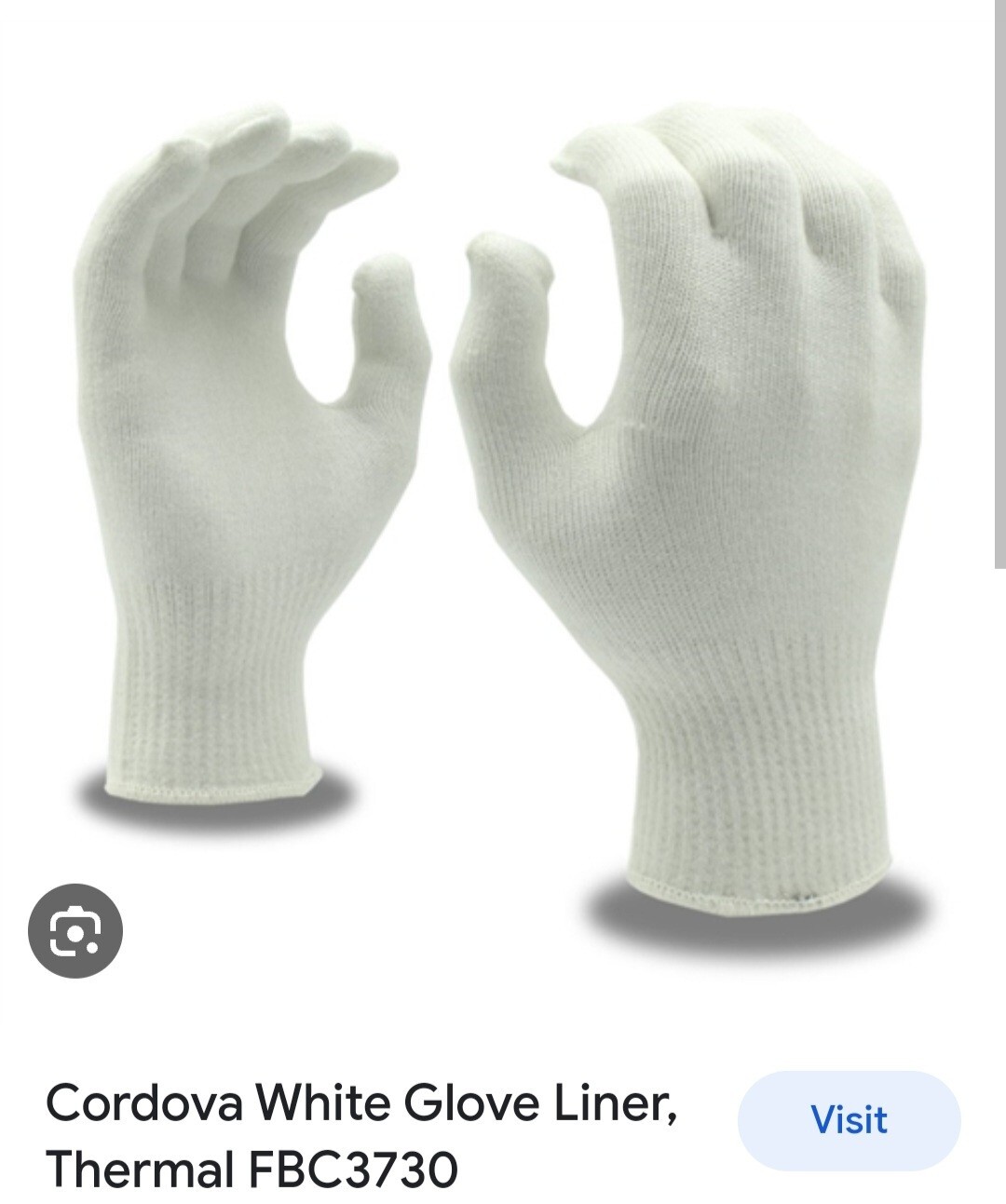 Cordova Machine Knit Thermastat® Glove Liner/ White/One Sz/Sold By Dozen(12)
