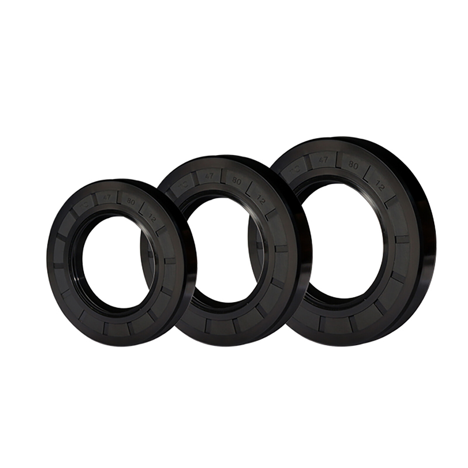 Metric NBR Oil Shaft Seal Dust Grease Seal TC Double Lip w/ Spring ID 45-60mm
