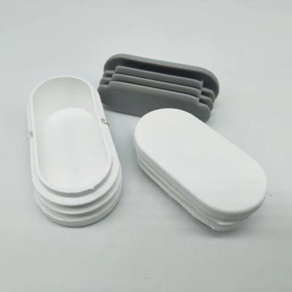 Oval Plastic Pipe Tube Insert Plugs Bungs Furniture End Caps Black Grey White