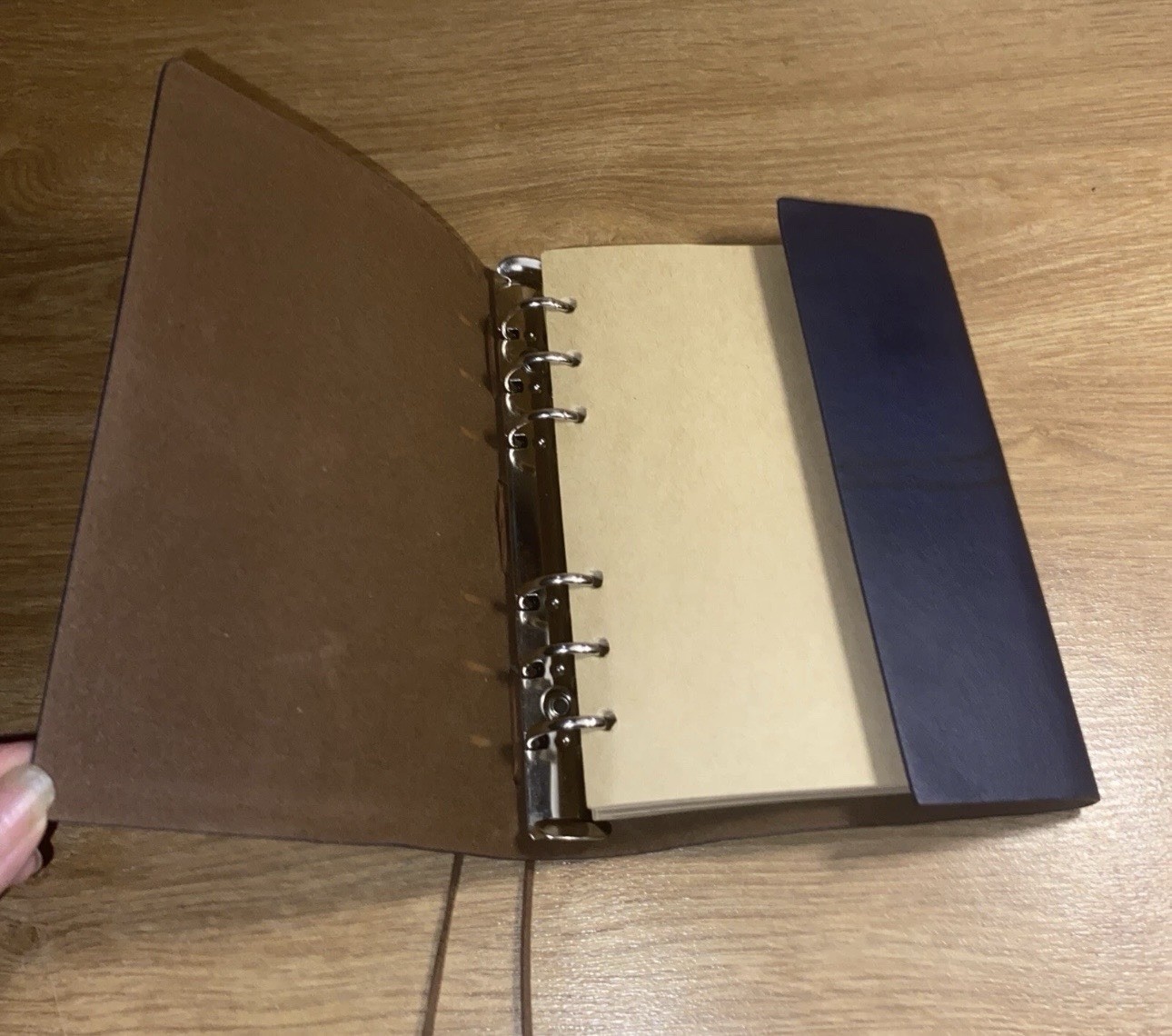 VTG PU Leather Writing Journal Notebook 7″ Blue Nautical Embossed Spiral 79 Pgs