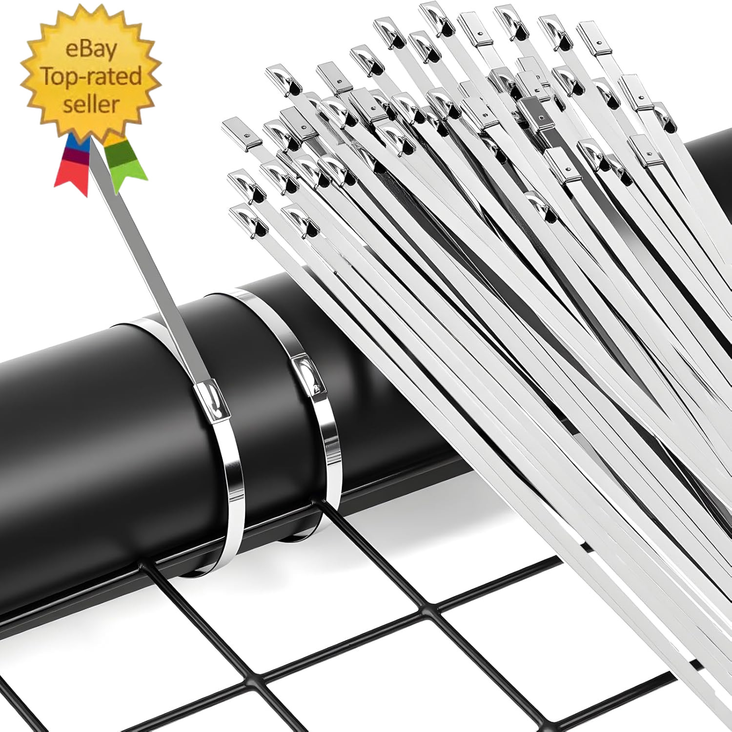 Stainless Steel Cable Tie Kit, 100Pcs 11.8Inch Heavy Duty Metal Zip Ties