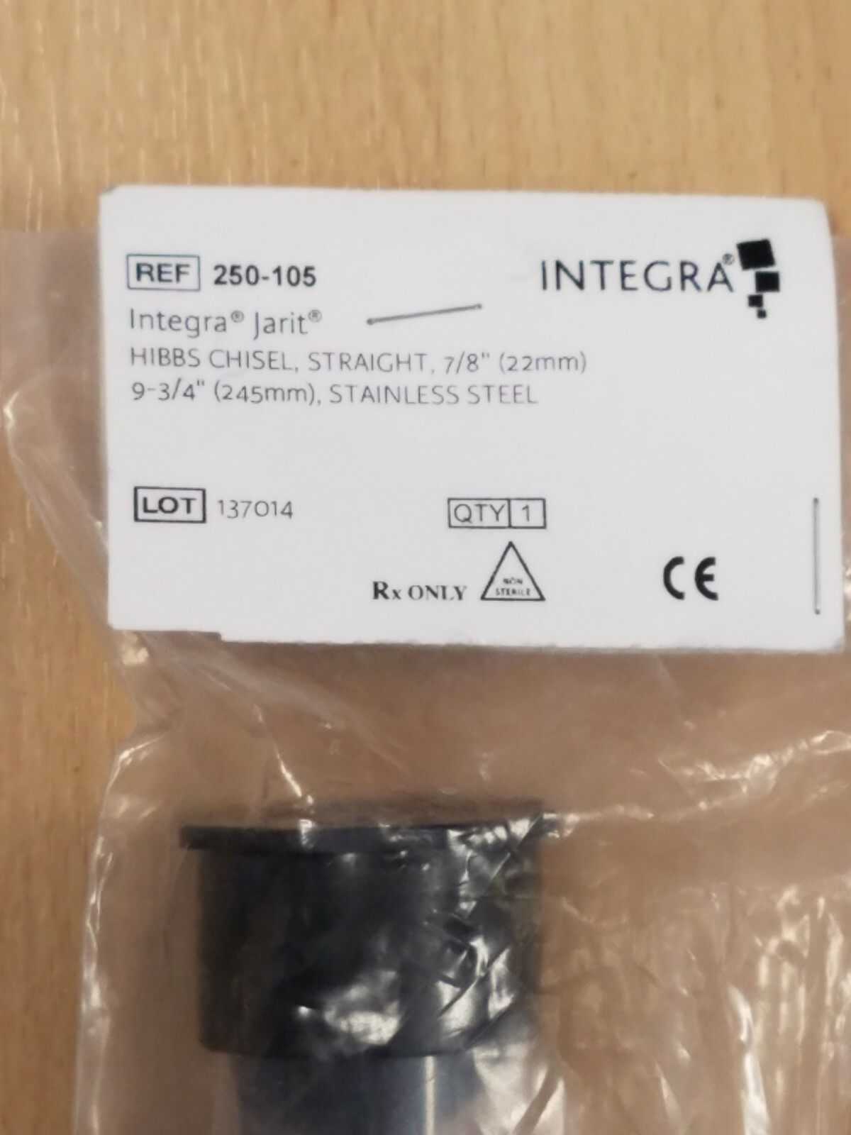 Jarit Integra 250-105 Straight Hibbs Surgical Chisel 22mm x 245mm NEW!