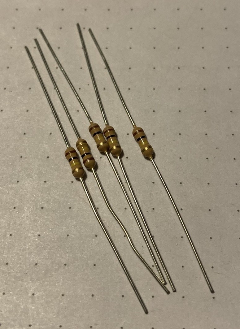 100 K Ohm ±5% 1/4 Watt (250 mw) Carbon Film Resistor, Unbranded, 10 Each