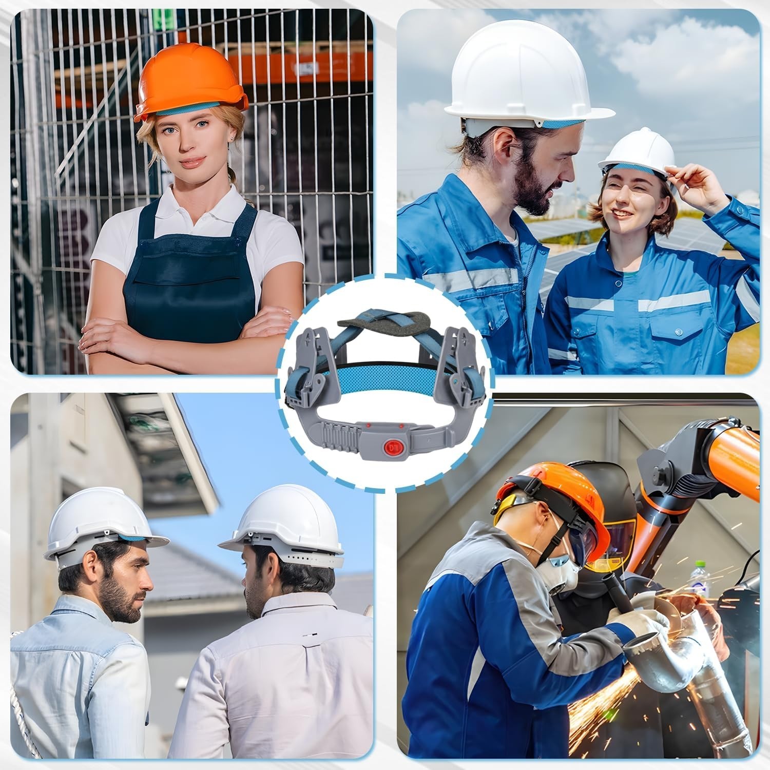 Hard Hat Sweat Bands 4Pcs, Innovative 3-Layer Fabric Sweatbands for Hard Hats Wa