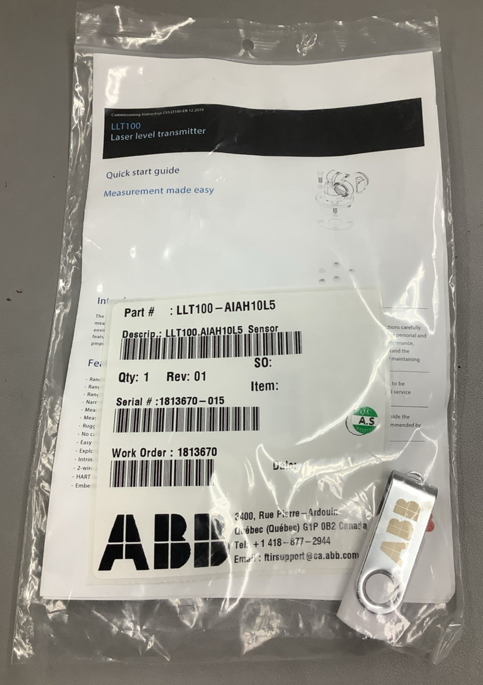 ABB LLT100.AIAH10L5 Laser Level Transmitter 2″ 15.5-42VDC (R45)