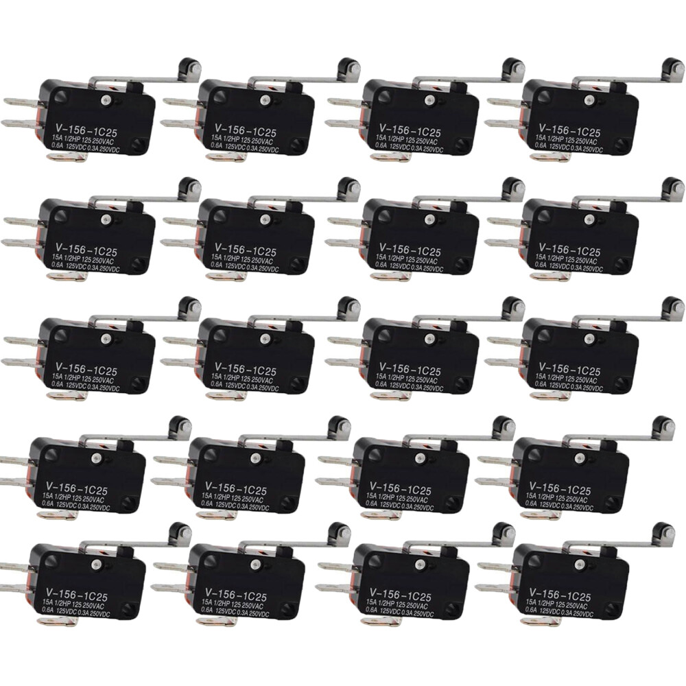 V-156-1C25 Limit Micro Switch Long Straight Hinge Roller Momentary SPDT 20X