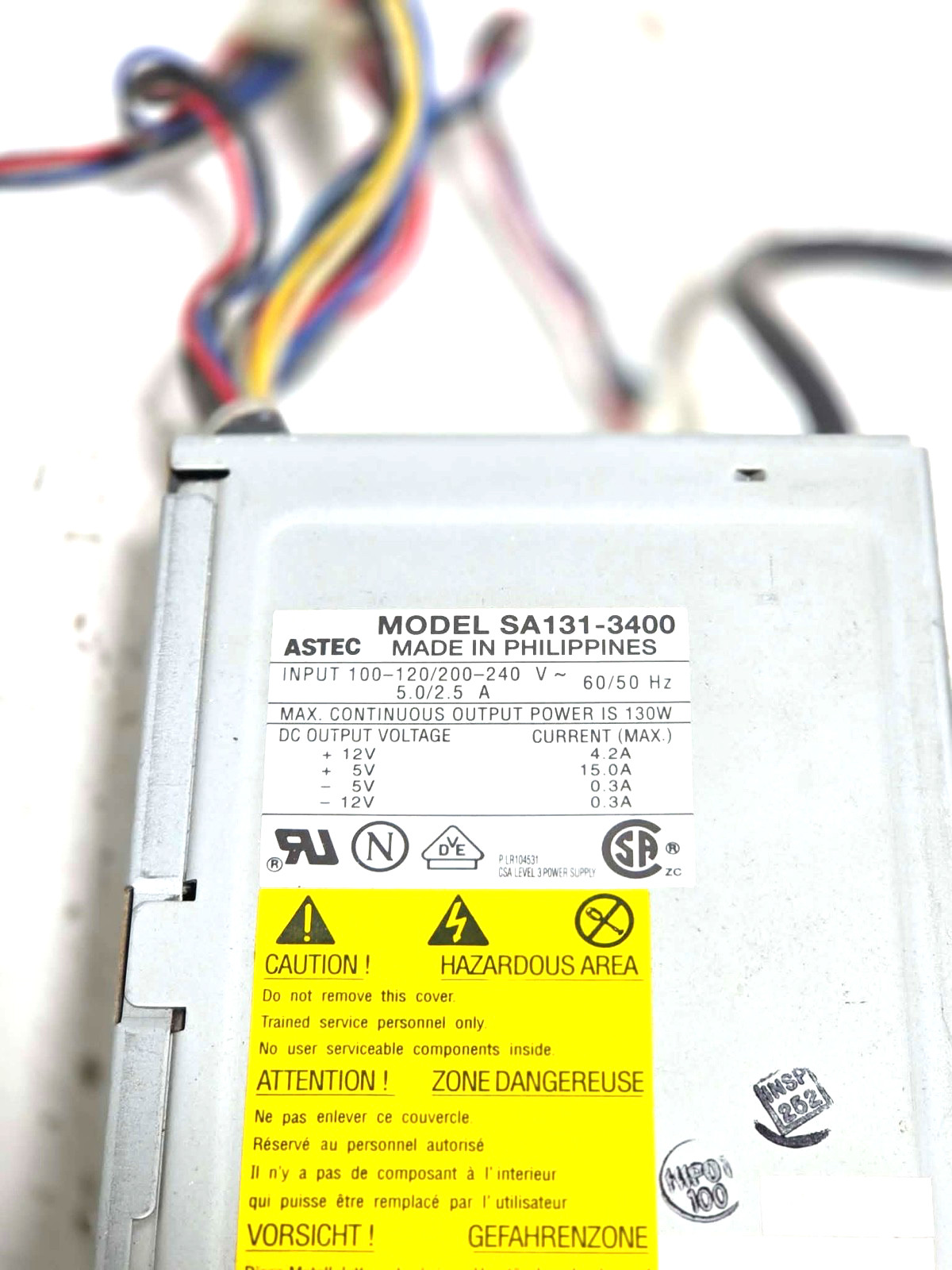 Astec SA131-3400 100-120/200-240 Power Supply